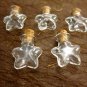 CUTE 5 Tiny STAR shaped clear vials with cork and free eyehooks