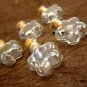 CUTE 5 Tiny FLOWER shaped glass vials with cork and free eyehooks