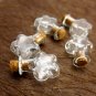 CUTE 5 Tiny FLOWER shaped glass vials with cork and free eyehooks