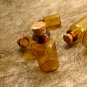 5pcs 24x12mm Amber Glass Tiny Bottle Vials with Free Eyehooks