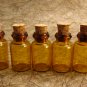 5pcs 24x12mm Amber Glass Tiny Bottle Vials with Free Eyehooks