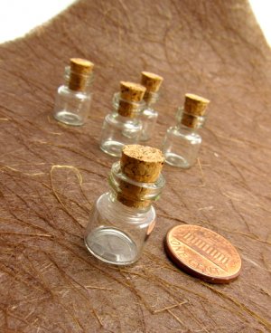 5pcs 18x13mm Clear Glass Tiny Bottle Vials with Free Eyehooks