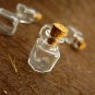 5 Tiny square bottles with cork and free eyehooks