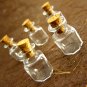 5 Tiny square bottles with cork and free eyehooks