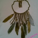 Tarnished Vintage Feather Necklace