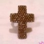 Brown Rhinestone Cross Ring