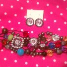 Colorful  Beaded Bracelet w/ Studs