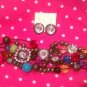 Colorful  Beaded Bracelet w/ Studs