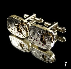 Extravagant Steampunk SWISS cufflinks rectangular watch mechanism - SALE