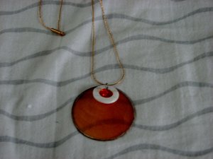Shell w/ Orange Crystal Necklace