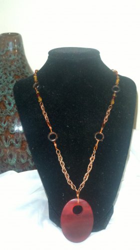 Copper colored handmade necklace