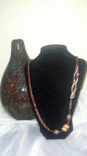 Copper colored chain link necklace
