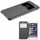 Apple iPhone 6 Plus - Flip Leather Wallet View Window Skin Case Cover (Gray)
