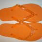 NWT AVON WOMENS ORANGE MED 7/8 FLIP FLOPS BEACH SANDALS