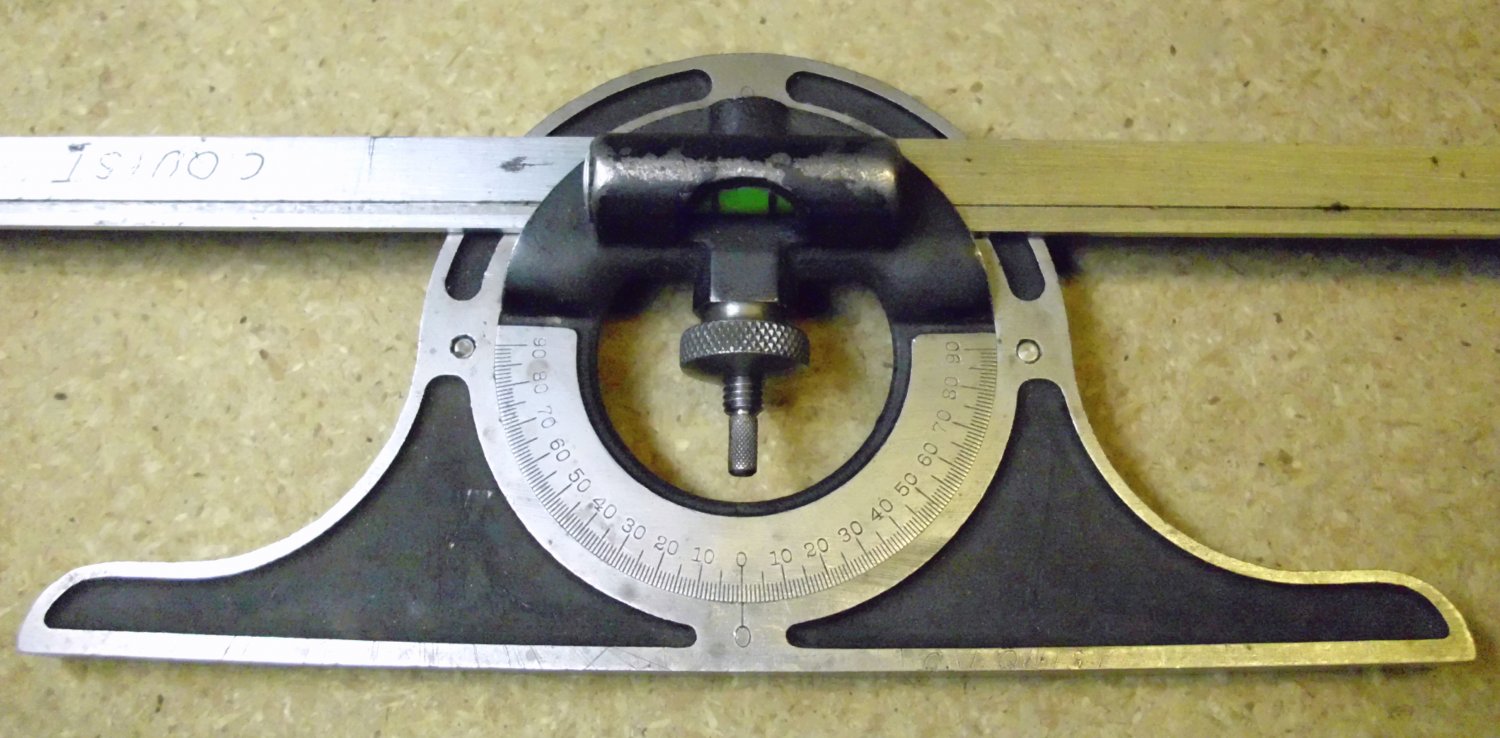 Brown and Sharpe Machinists Protractor with 12 inch blade.