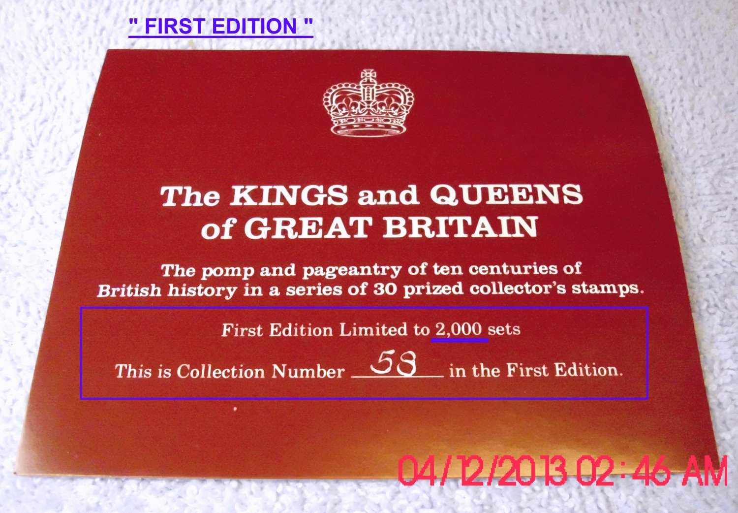 STAFFA, Silver Jubilee 23k Gold Stamps, Kings and Queens of Great