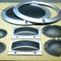 Speaker grills and loudspeaker beauty rings, plastic.