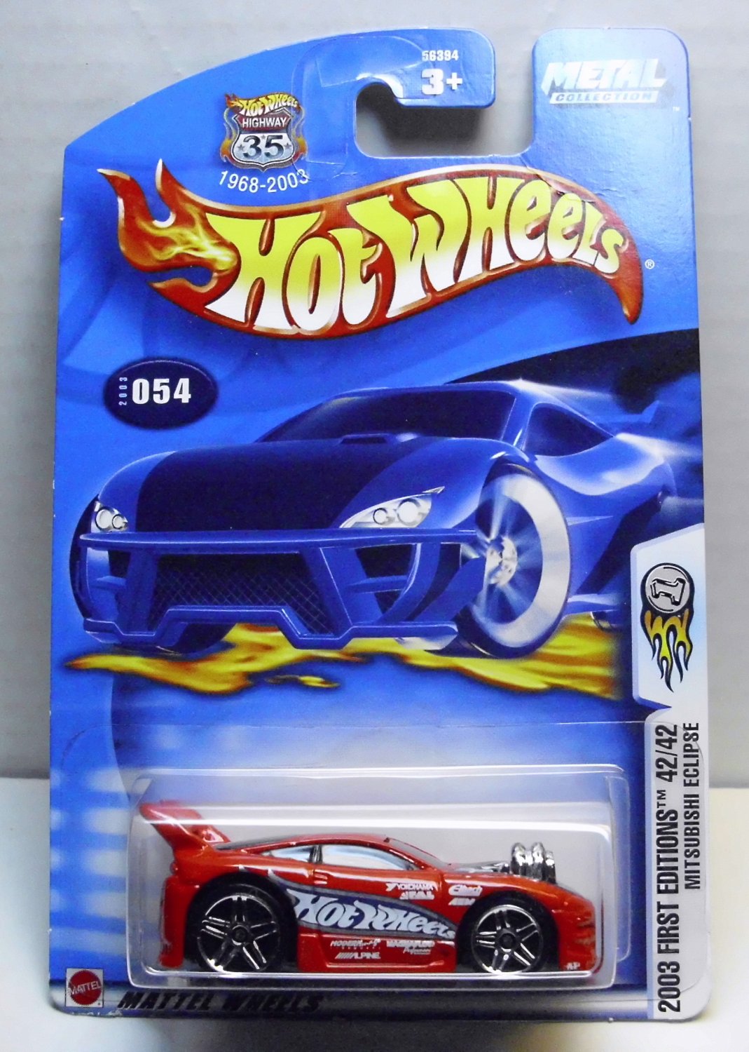 Mitsubishi Eclipse, Hot Wheels car, 2003 First Editions, bright red ...