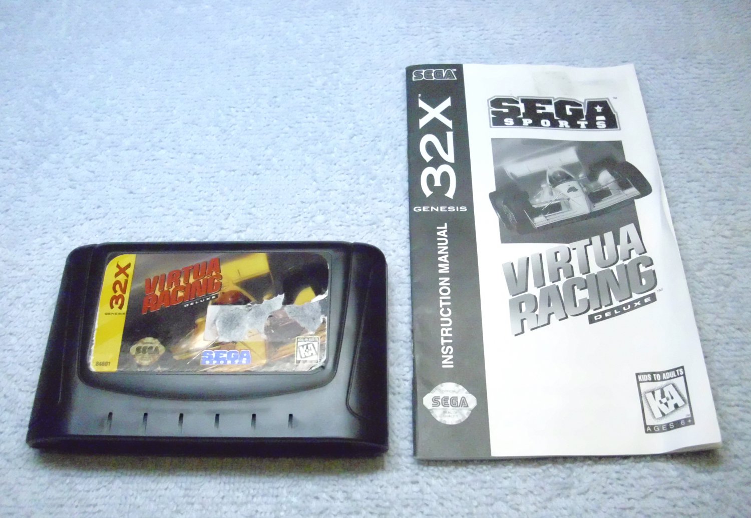 32x Sega Virtua Racing Deluxe, cartridge and manual, 1994. ( virtual racing )