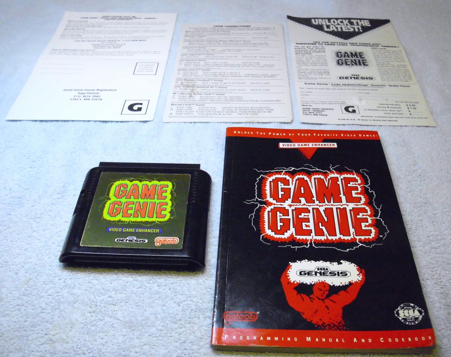 Sega Genesis, Game Genie Video Game Enhancer by Galoob, with manual ...