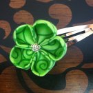 Lime Green Swirl Sakura Snap Clip