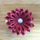 Red Kanzashi on Alligator Clip