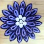 Two Tone Purple Kanzashi Flower on Alligator Clip