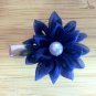 Blue Kanzashi Flower on Alligator Clip