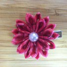 Dark Pink Kanzashi Flower on Alligator Clip