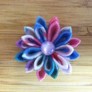 Multi Colored Kanzashi Flower on Alligator Clip