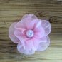 Pink Rose Kanzashi Flower on Alligator Clip