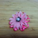 Pink Ribbon Kanzashi Flower Brooch