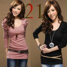 2pcs/lot  Women's Good  Puff Long Sleeve T-Shirts Ladies Top Wear Lady Clothes O-Neck