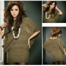 dress sweater clothing apparel Women Women's fashion wild loose bat sleeve sweater sweater dress