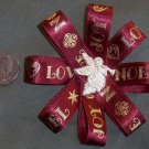 Maroon and Gold Christmas Hair Bow