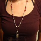 Red & Silver beaded Lanyard