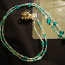 Blue Green Beaded Lanyard