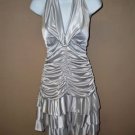 Silver Party Dress  with Rhinestone Accent Size L