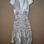 Silver Party Dress  with Rhinestone Accent Size L