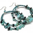 Large Turquoise Hoop Earrings NWT
