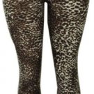 Brown Leopard print leggings NWT Size L/XL