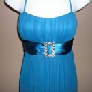 Teal Dress w/rhinestone buckle Sz M Homecoming/ Party