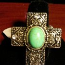 Cross Stretch Ring with turquoise stone NWT