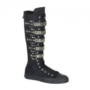 "Demonia" - Canvas 5 Buckle Strap Knee Sneaker Boot ~ Sizes 4-12 NWB
