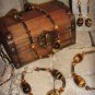 Cats Eyes Unleashed- 5 Piece Cats Eye Artisan Jewelry Set- Necklace, Earrings, Bracelet & Anklet