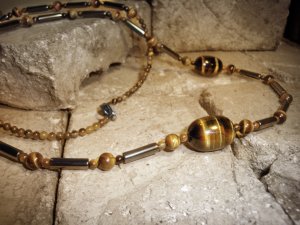 Cats Eyes Unleashed- 5 Piece Cats Eye Artisan Jewelry Set- Necklace, Earrings, Bracelet & Anklet