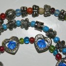 3 multi-color bead bracelets