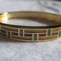 Gold hand painted enamel bangle