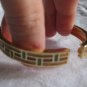 Gold hand painted enamel bangle