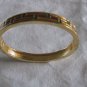 Gold hand painted enamel bangle
